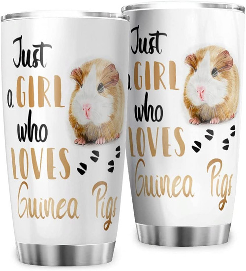 Girl Loves Guinea Pigs Stainless Steel Insulated Travel Mug Double Wall Vacuum Tumbler Coffee Mug With Lid Portable Car Mugs white 20oz