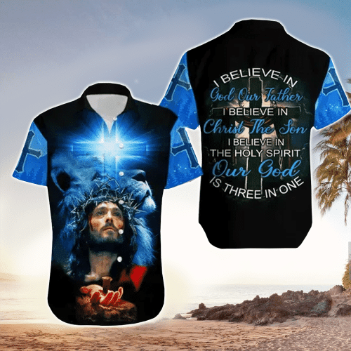 Our God Is Three In One Jesus Hawaiian Shirt
