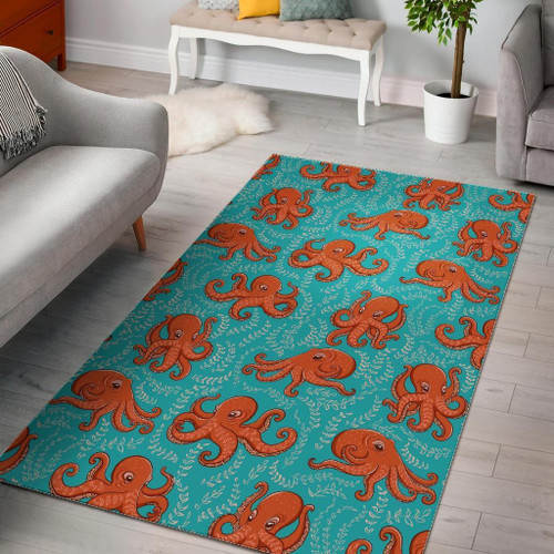 Squid Octopus Tentacle Print Pattern Area Rug