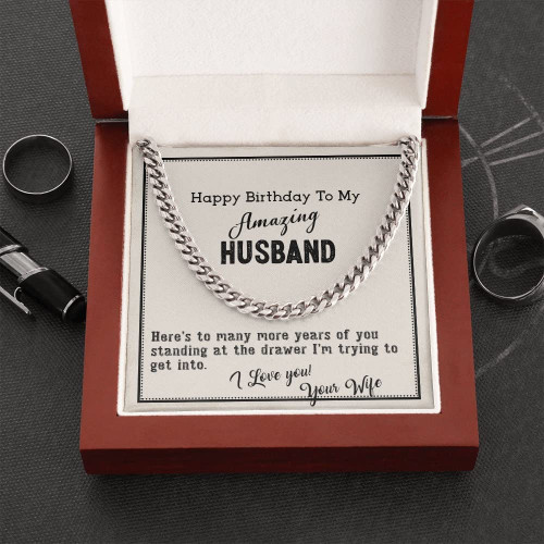 Birthday Gift For Husband To My Man From Wife Cuban Link Chain Necklace For Him Jewelry For Husband Romantic Soulmate Gift