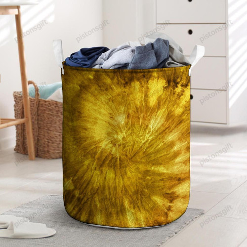 Gold Tie Dye Laundry Basket