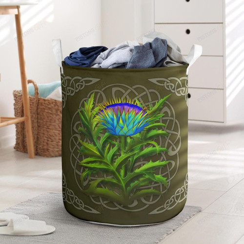 Scotland Laundry Basket - Strong Thistle Flower