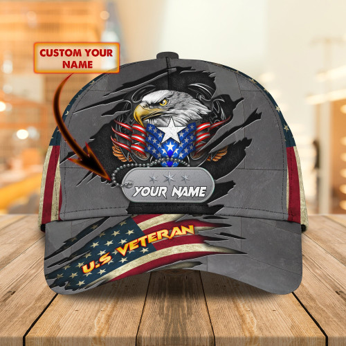 Copy of US Veteran  Personalized Name All Over Print Classic Cap