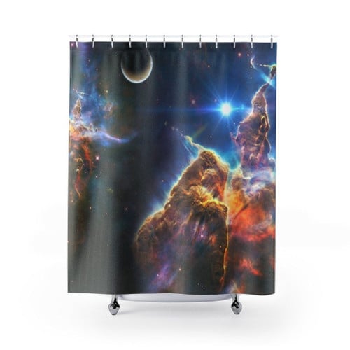 Awesome Nebula Composition  Hubble And NASA 3D Printed Shower Curtain Bathroom Decor