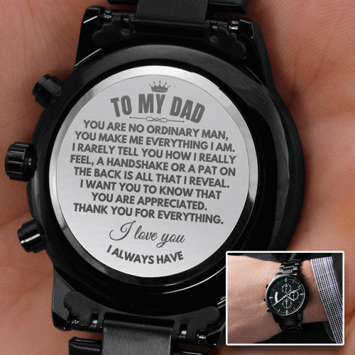To My Dad - Engraved Premium Watch, Best Gift for Dad, Father's Day Gift, Chronograph Watch