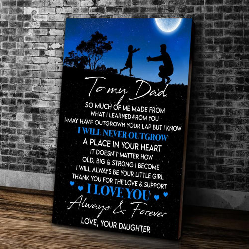 Personalized Canvas, To My Dad Canvas, Father's Day Gifts For Dad, So Much Of Me Dad And Daughter Canvas