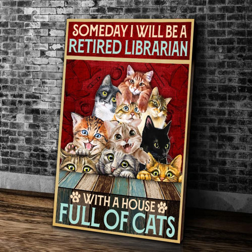 Retired Librarian - With A House Full Of Cats Matte Canvas