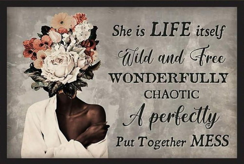 She Is Life Itself Wild And Free, Vintage Girl Matte Canvas