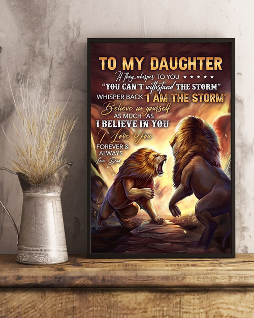 Daughter Wall Art Canvas, To My Daughter If They Whisper To You, Love You Forever And Always Lion Canvas