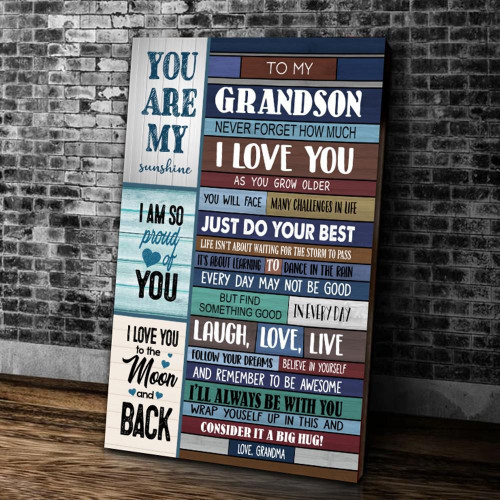 Gift For Grandson, Personalized To My Grandson Never Forget How Much I Love You Canvas