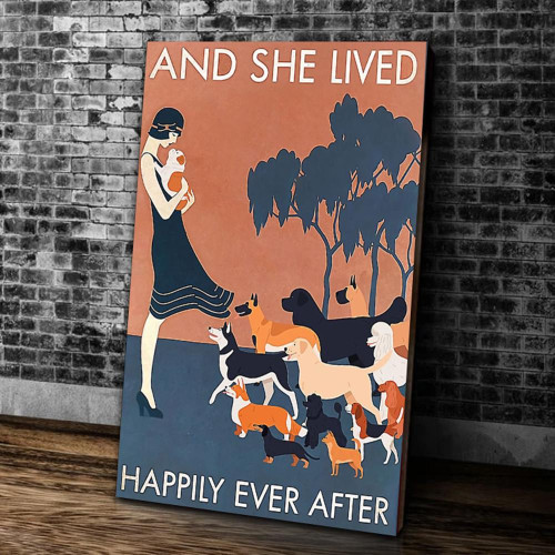 And She Lived Happily Ever After Love Dogs Matte Canvas