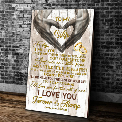 To My Wife Canvas, I'll Love You For The Rest Of Mine Canvas - Gift For Wife - Canvas Wall Art - Family Quotes - Wall Decor, Canvas Wall Art