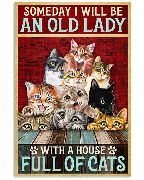 Old Lady - With A House Full Of Cats Matte Canvas
