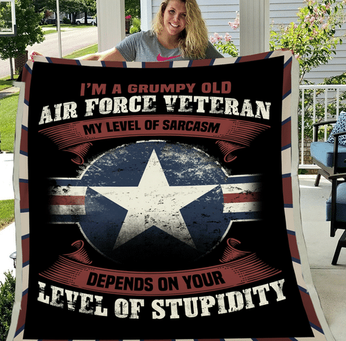 Air Force Veteran - Veteran Blanket, Air Force, Us Veteran, Quotes Blanket ATM-AFBL5 Fleece Blanket