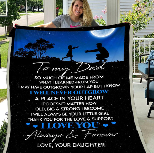 To My Dad Blanket, Father's Day Gifts For Dad, So Much Of Me Dad And Daughter Fleece Blanket