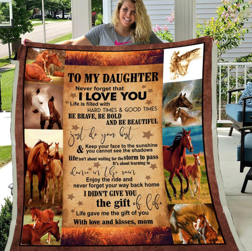 To My Daughter Never Forget That I Love You, Horse Fleece Blanket