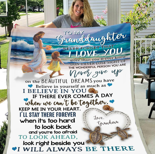 Personalized Blanket To My Granddaughter Never Forget That I Love You More Than You'll Ever Know Fleece Blanket