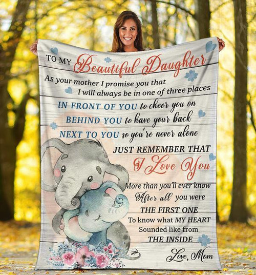 To My Beautiful Daughter Just Remember That I Love You Elephant Fleece Blanket