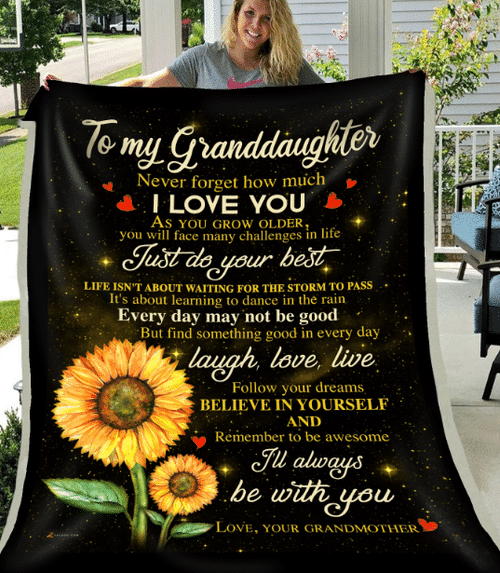 Personalized To My Granddaughter Never Forget How Much I Love You, Gift For Granddaughter Fleece Blanket