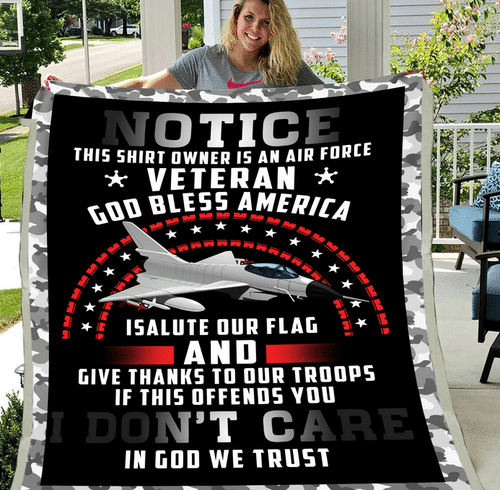 Air Force Veteran - Veteran Blanket, Air Force, Us Veteran, Quotes Blanket ATM-AFBL4 Fleece Blanket