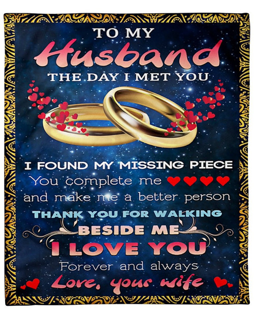 Husband Blanket, To My Husband The Day I Met You Fleece Blanket, Wedding Anniversary's Gift