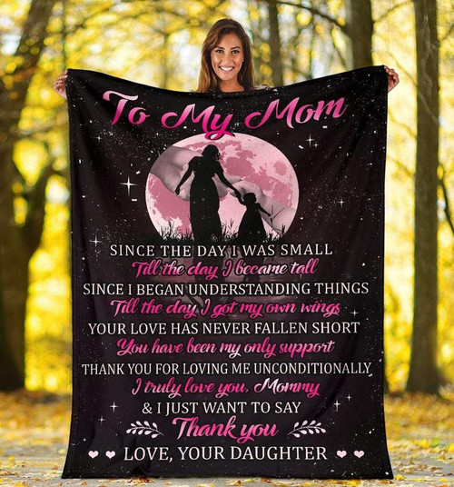 Mom Blanket, Thoughtful Gifts For Mom, Mother's Day Gift, To My Mom Since The Day I Was Small Fleece Blanket
