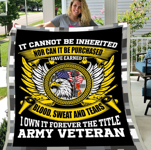 Veteran Blanket, I Own It Forever The Title Army Veteran Fleece Blanket
