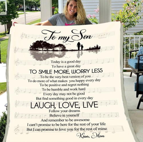 To My Son Today Is A Good Day To Have A Great Day To Smile More, Worry Less Fleece Blanket