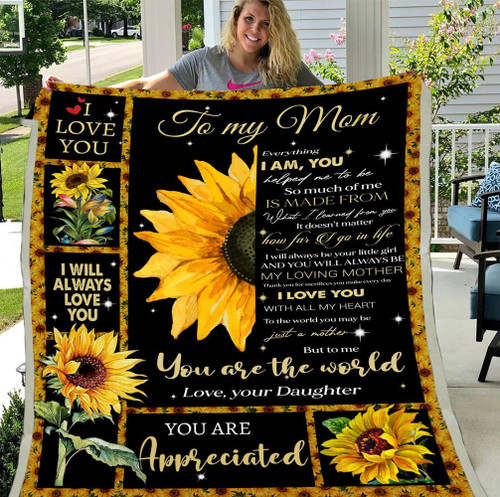 Personalized Blanket To My Mom You Are The World, Gift For Mom - Sherpa Blanket