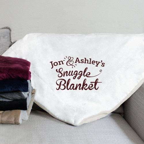 Personalized Sherpa Blanket, Valentine Gift, Husband And Wife Name Blanket