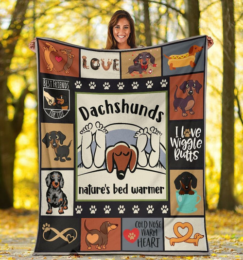 Dachshunds Nature's Bed Warmer Dachshund Doxie Wiener Dog Lovers Sherpa Blanket