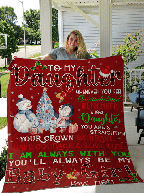 To My Daughter Whenever You Feel Overwhelmed Christmas Sherpa Blanket