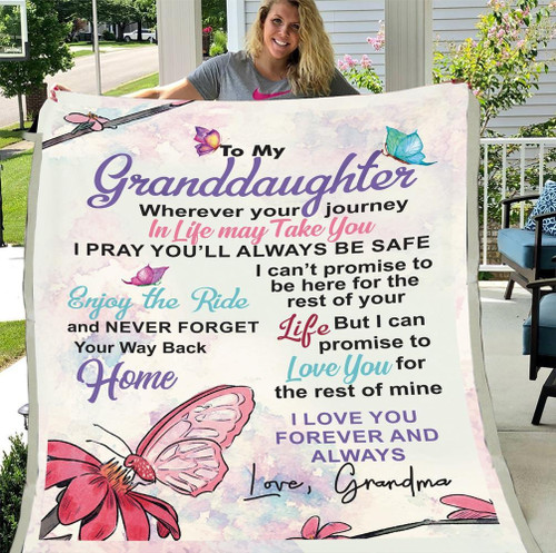 Personalized Blanket To My Granddaughter I Pray You'll Always Be Safe, Love Grandma Sherpa Blanket