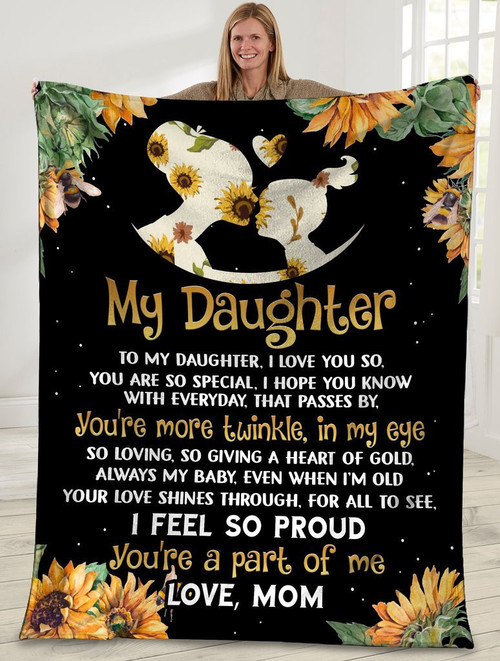My Daughter To My Daughter I Love You So Mom And Daughter Sunflower Hippie Sherpa Blanket