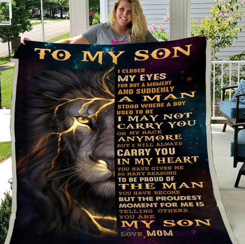 Personalized Lion Son Blanket, To My Son I Close My Eyes For But A Moment And Suddenly Sherpa Blanket