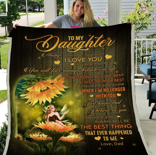 Daughter Blanket, Gift For Daughter, To My Daughter Always Remember How Much I Love You Sunflowers Sherpa Blanket
