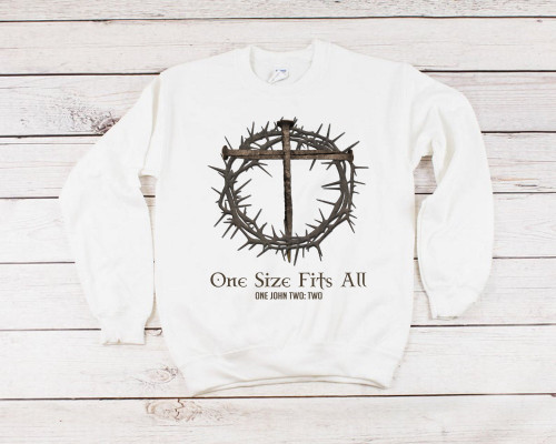 Christian Shirt, One Size Fits All Jesus Crewneck Sweatshirt