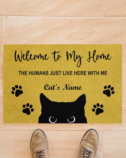 Personalized Pet Doormat, Custom Name Cat Doormat, Welcome To The Cat Home, Cat Lovers Doormat