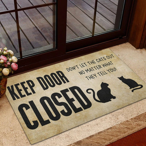 Black Cat Doormat, Funny Black Cat Doormat, Cat Welcome Rug, Pet Doormat, Home Decor, Housewarming Gift