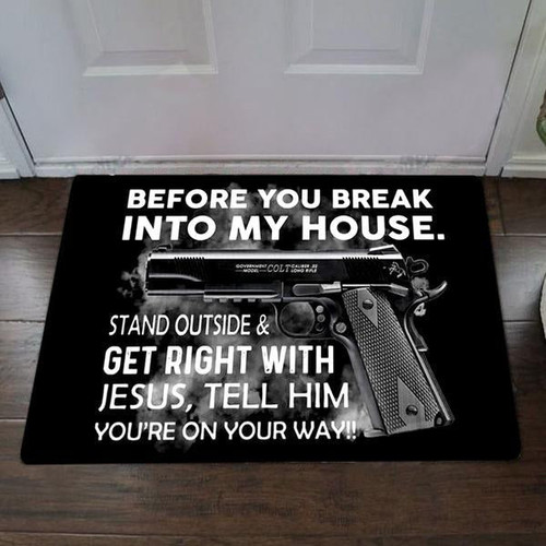 Veteran Welcome Rug, Veteran Doormat, Before You Break In To My House Doormat, Welcome Mat, Housewarming Gift