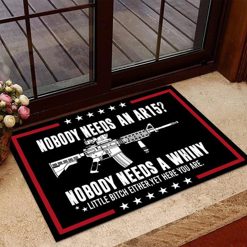 Veteran Welcome Rug, Veteran Doormat, Nobody Needs An AR15, Nobody Needs A Whiny Doormat