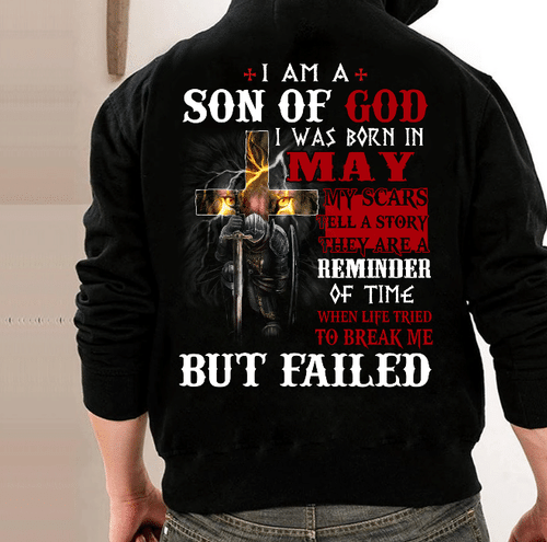 I Am A Son Of God, I Was Born In May Veteran Hoodie, Veteran Sweatshirts