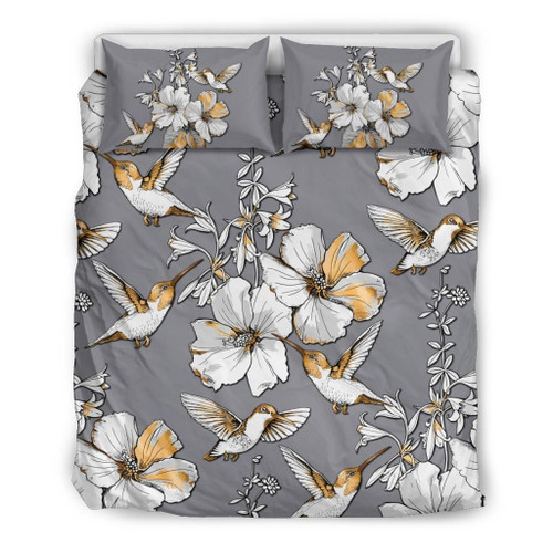 Hawaii Humming Bird Gold Een Style Duvet Cover Bedding Set