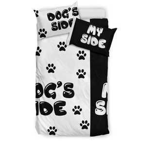 Dog's Side My Side Black Pawprints Duvet Cover Bedding Set