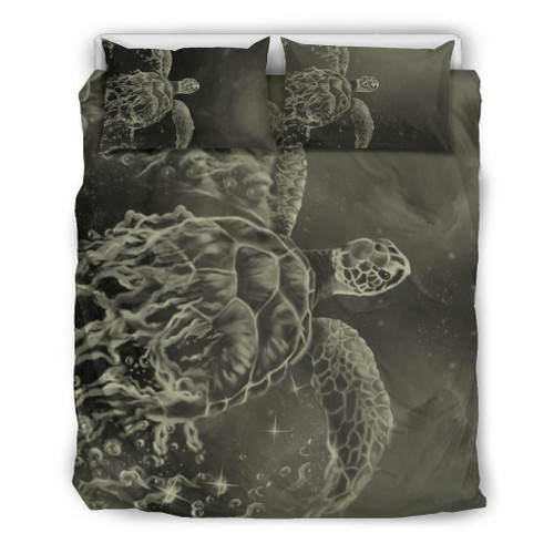 Hawaii Sea Turtle Water Color Travel Galaxy Beige Duvet Cover Bedding Set