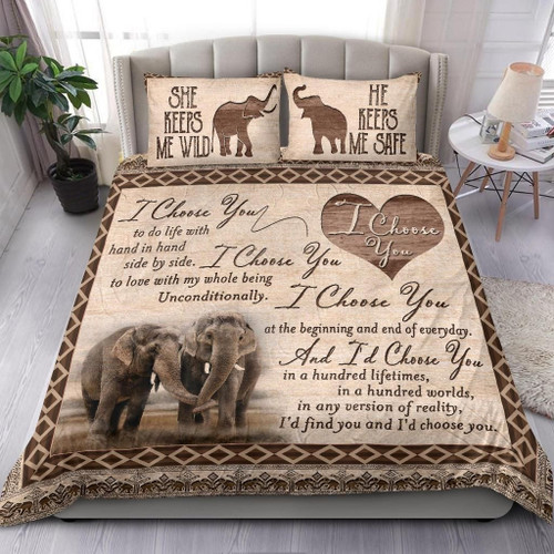 Elephant - I Choose You - Duvet Bedding Set