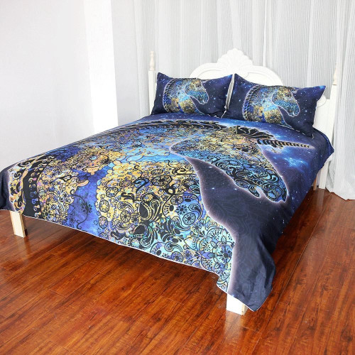 Unicorn Paisley Design Duvet Cover Bedding Set