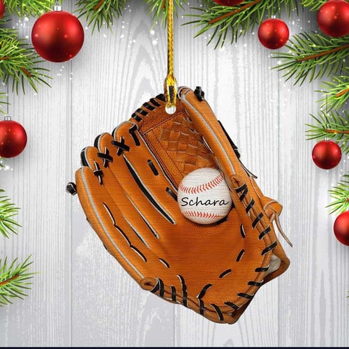 Custom Baseball Glove Shape Acrylic Ornament for Baseball Lovers