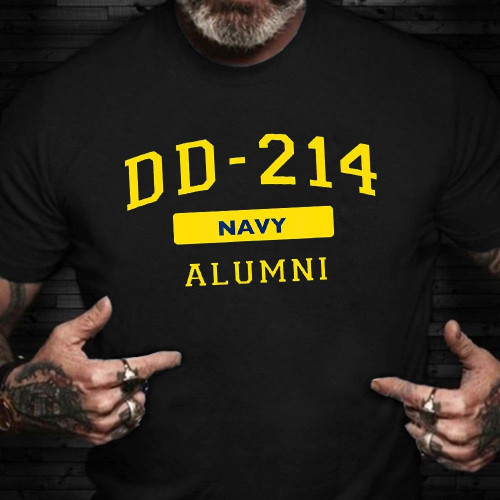 DD-214 Navy Alumni Shirt Pride American Navy Veteran T-Shirt Veterans Day Gifts For Boyfriend