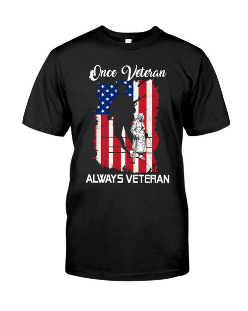 Veteran Shirt, Woman Veteran, Gift For Mom, Once Veteran Always Veteran Unisex T-Shirt KM3105
